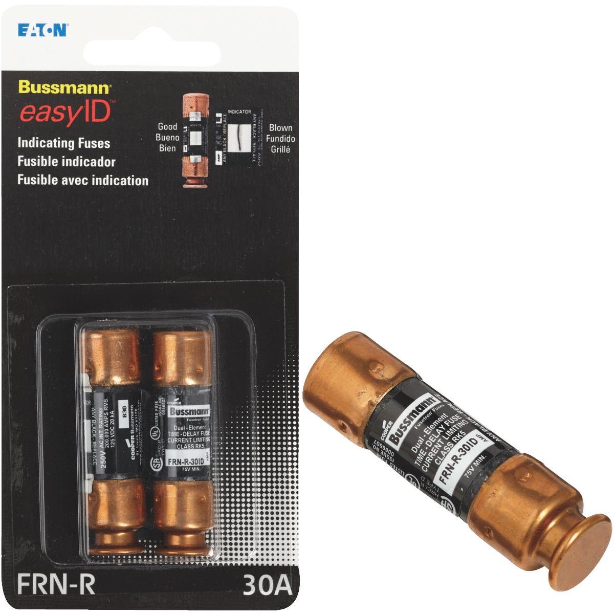 Bussmann 30A FRN-R Cartridge Heavy-Duty Time Delay Cartridge Fuse (2-Pack)  Hammer  Wikan