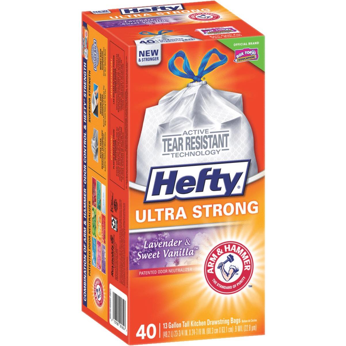 Hefty Flap Tie Small Trash Bags - Lavender Sweet Vanilla, 4 Gallon