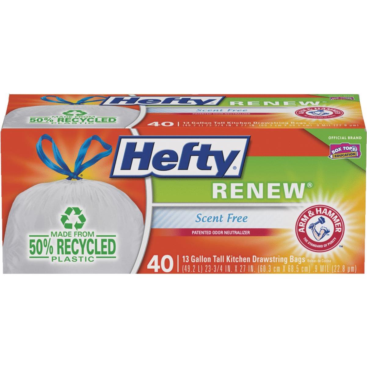 Hefty Renew Clean Burst 13 Gal. Tall Kitchen White Trash Bag (40-Count) -  Tahlequah Lumber