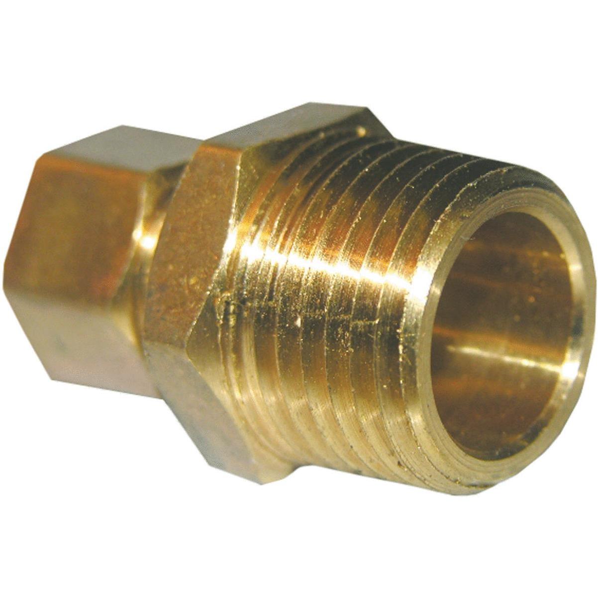 Lasco 3/8 In. C x 1/4 In. MPT 90 Deg. Compression Brass Elbow (1/4