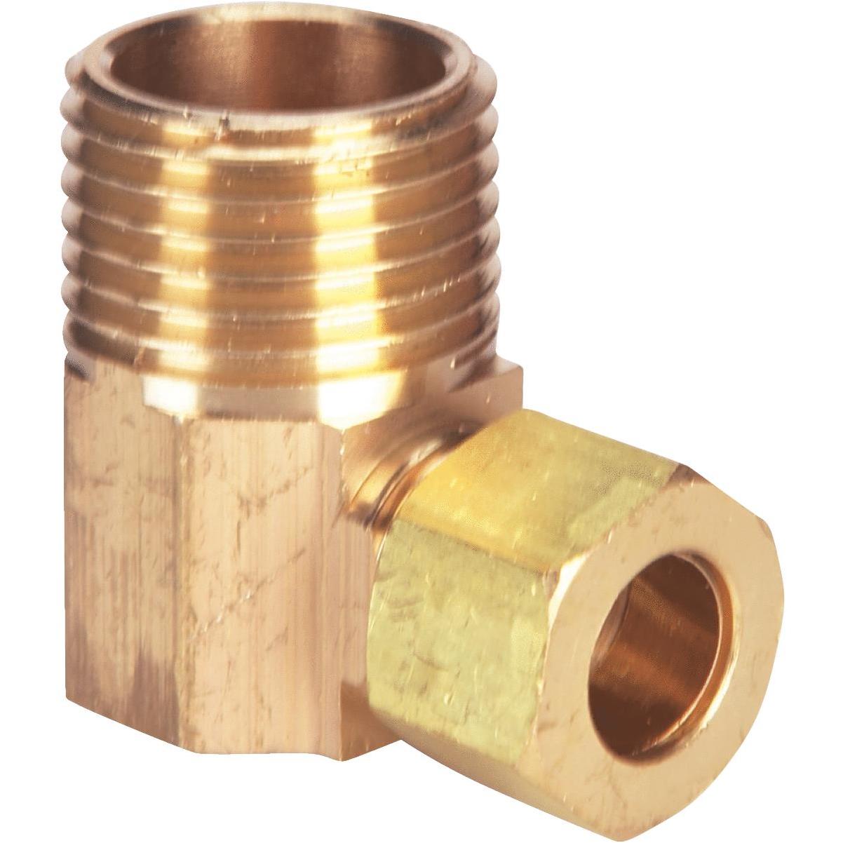 Do it 3/8 In. x 1/2 In. Male 90 Deg. Low Lead Compression Brass Elbow (1/4  Bend)