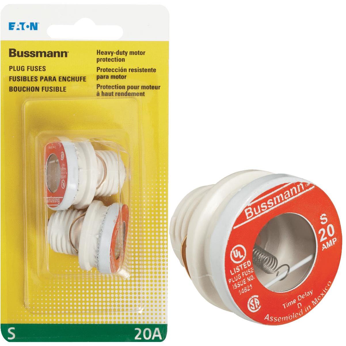 Bussmann 20A S Time-Delay Plug Fuse (2-Pack)