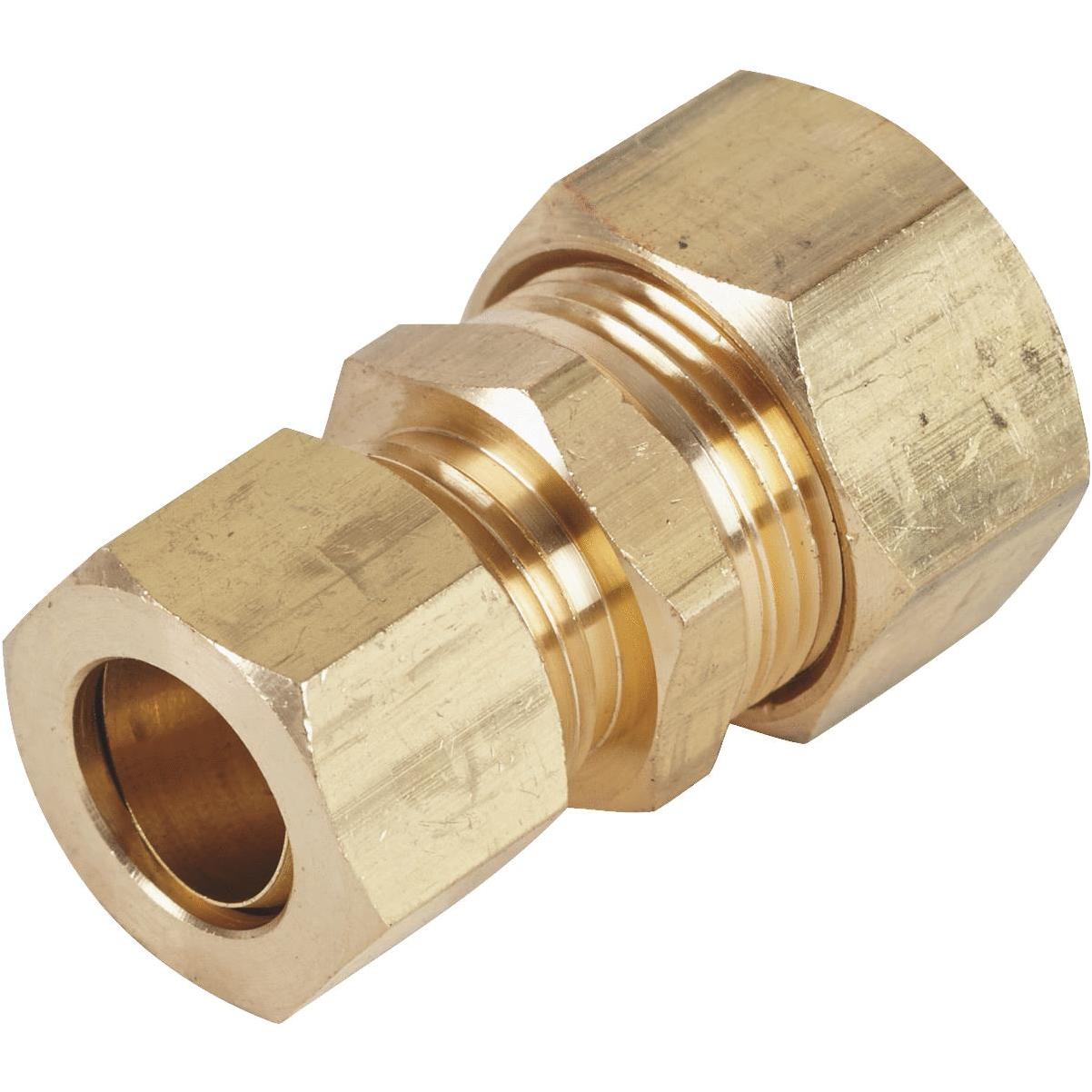 Anderson Metals 1/2 In. x 3/8 In. Reducing Hex Red Brass Nipple