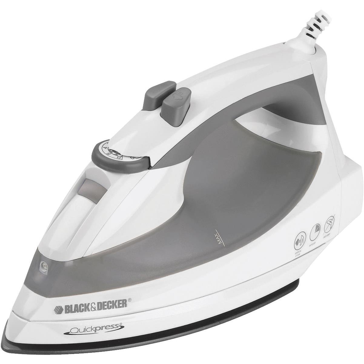 Black+decker Classic Iron with Aluminum Soleplate, Black/Stainless Steel, F67E-2