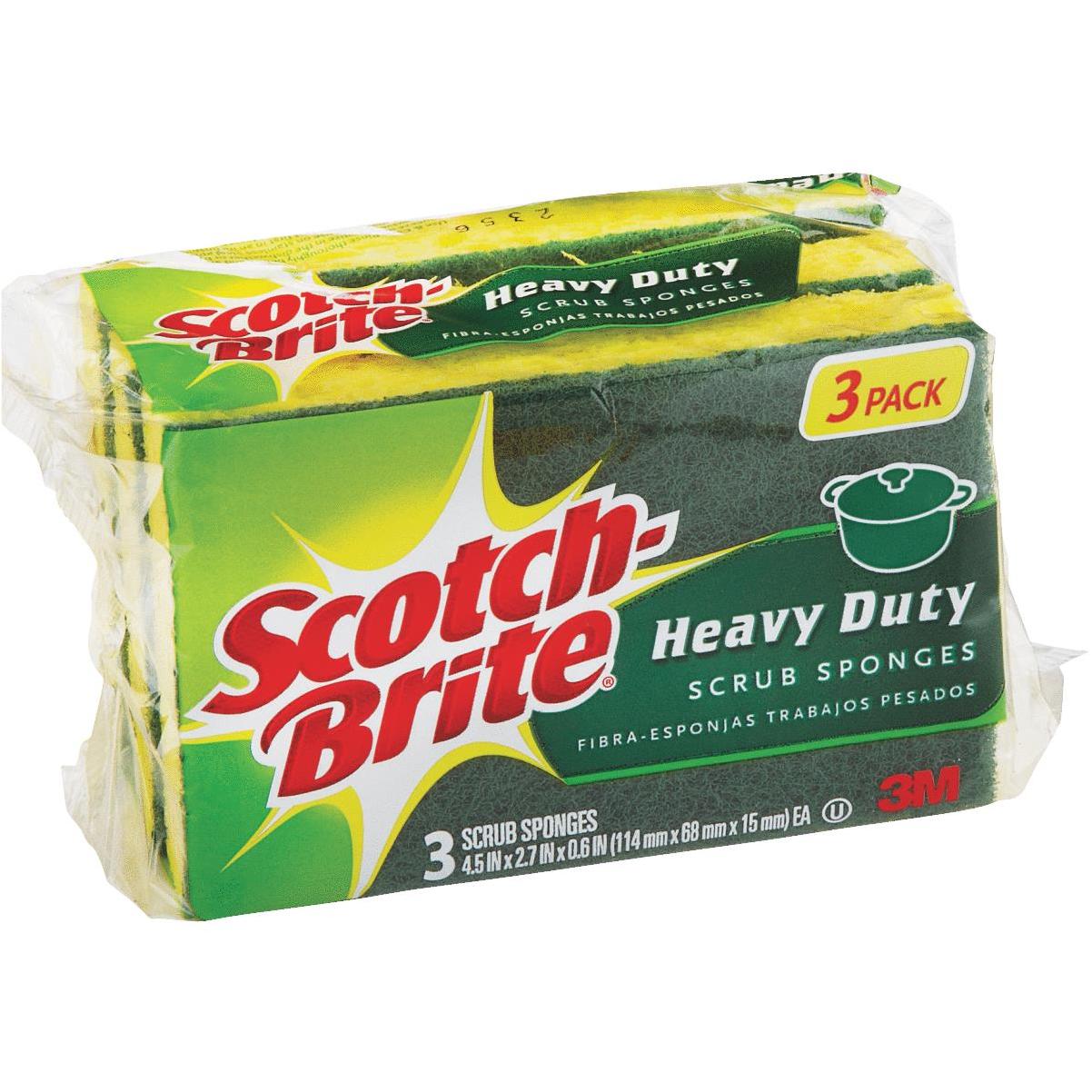 Scotch-Brite Heavy Duty Scrub Sponges, 3 Scrubbing Sponges