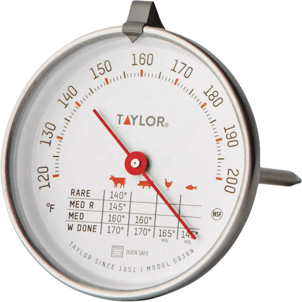 Taylor Oven Thermometer, With Meat Probe & Timer, Digital, Magnetic, 2  AAA 1 Pack 