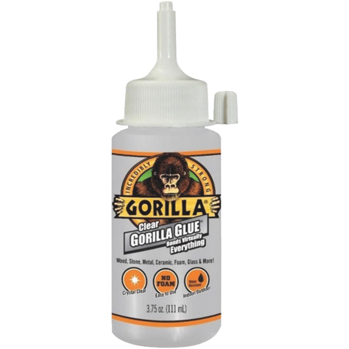 Gorilla Clear Grip, Gorilla Clear Grip is a flexible, fast-setting,  crystal clear contact adhesive that creates a strong, permanent bond. Gorilla  Clear Grip is paintable and