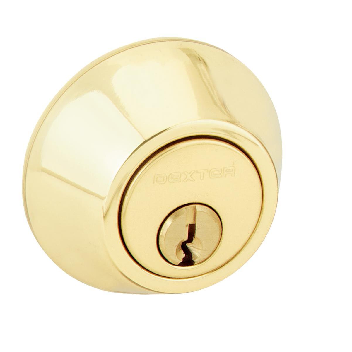 Schlage Bright Brass Single Cylinder Deadbolt and Plymouth Keyed