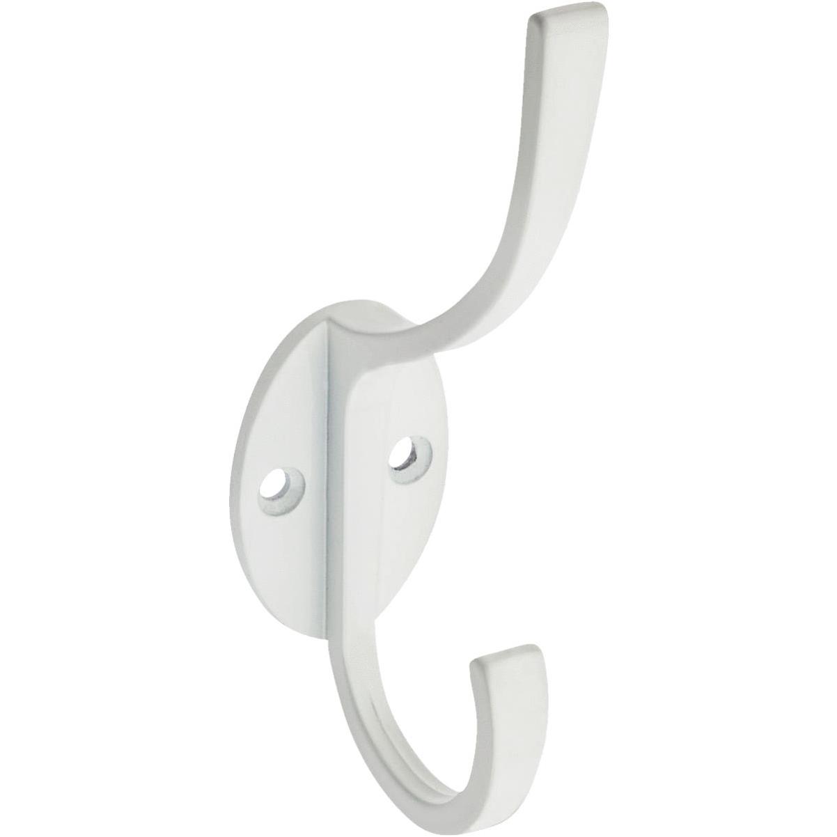 National Hardware Modern Coat and Hat Hook 5-1/2 inch White