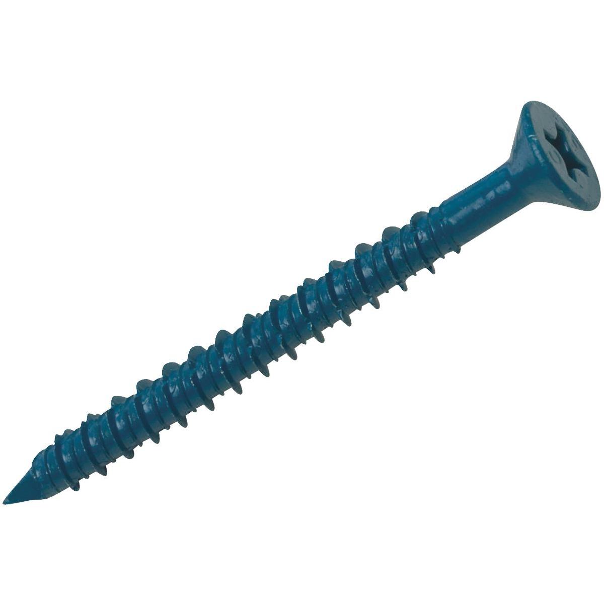 3/16 X 1-1/4 Concrete Screw Anchor Blue Flat Head For Anchoring To