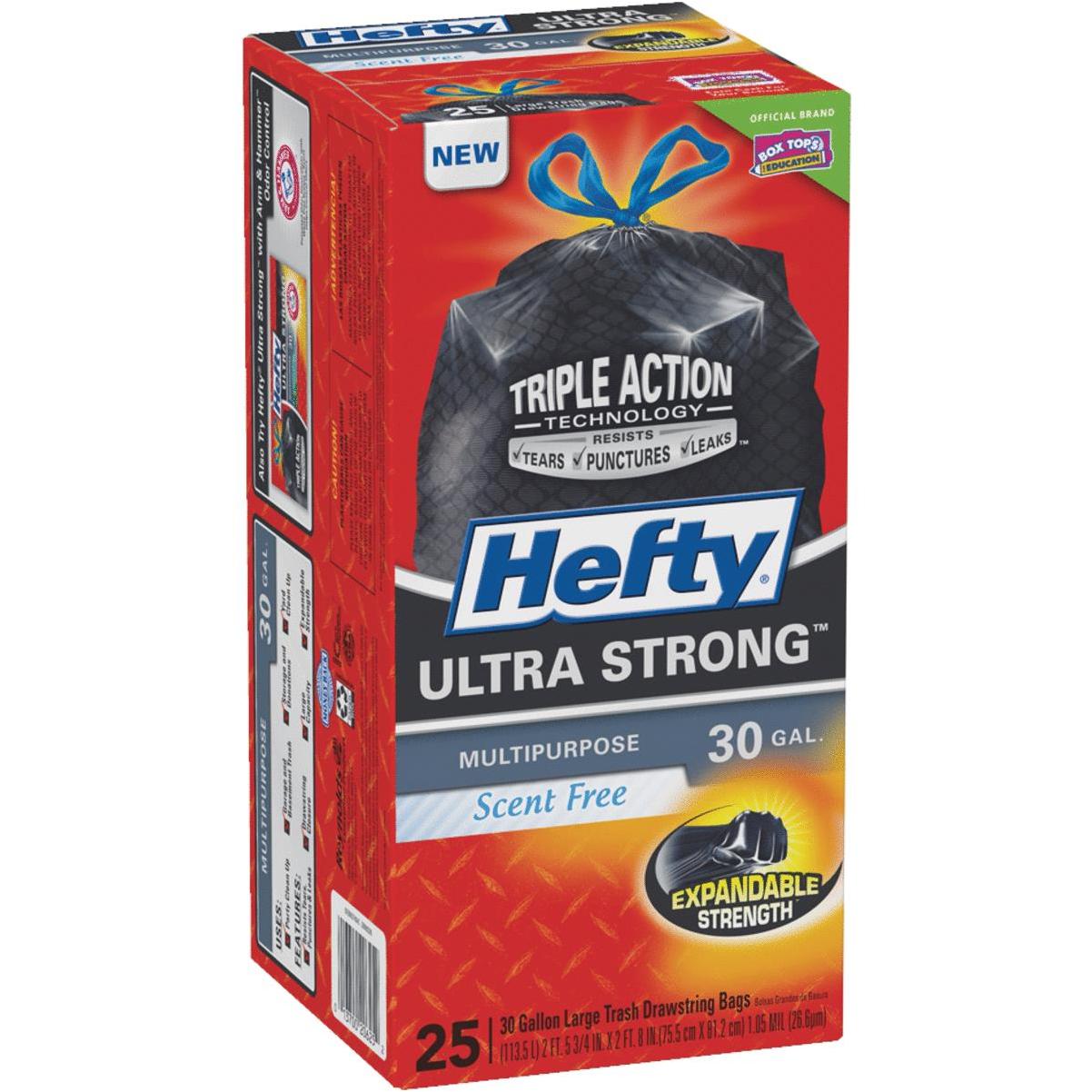 Hefty Ultra Strong Large Trash Bag 30 Gal., Black