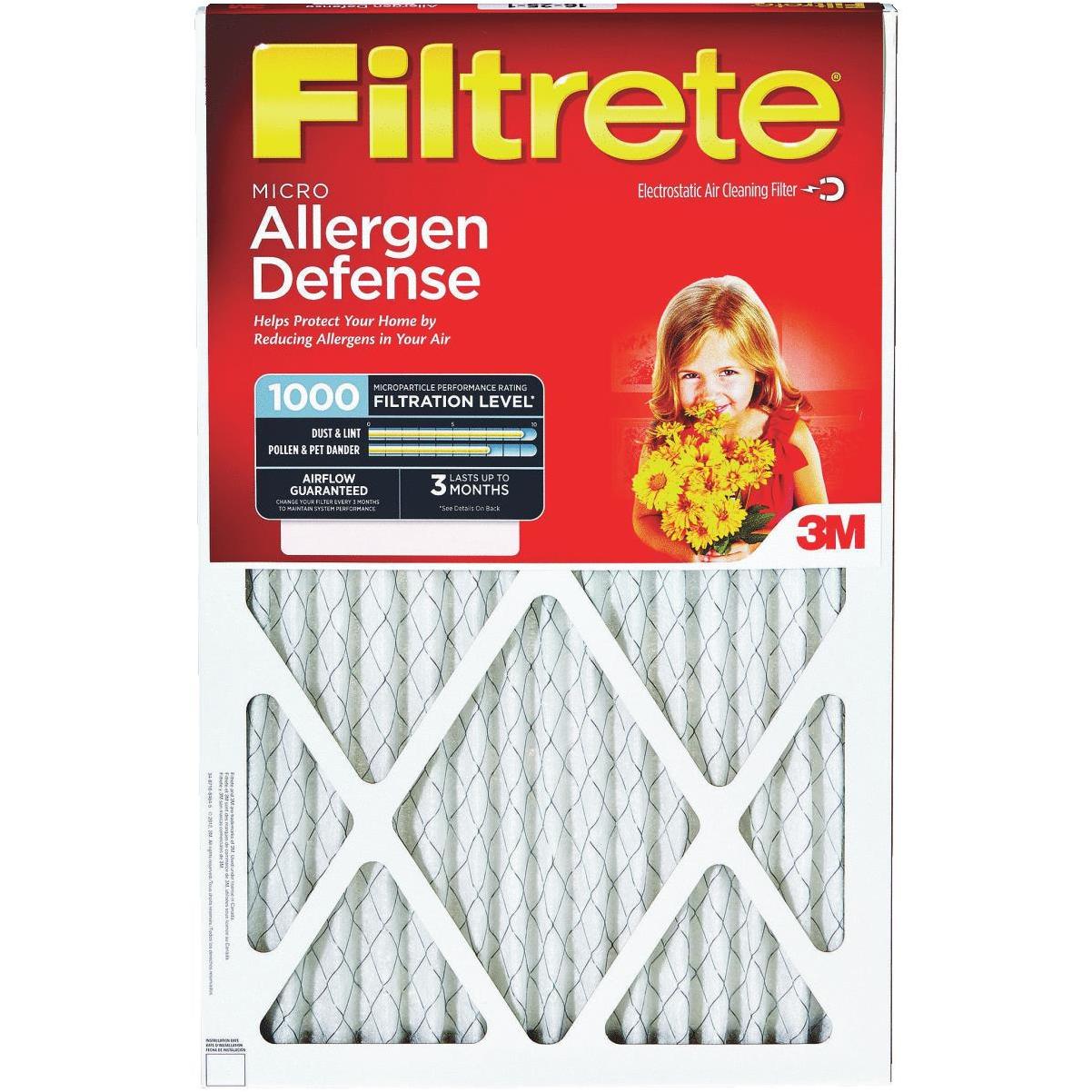 Filtrete 14 In. x 25 In. x 1 In. 1000/1085 MPR Allergen Defense Furnace  Filter, MERV 11