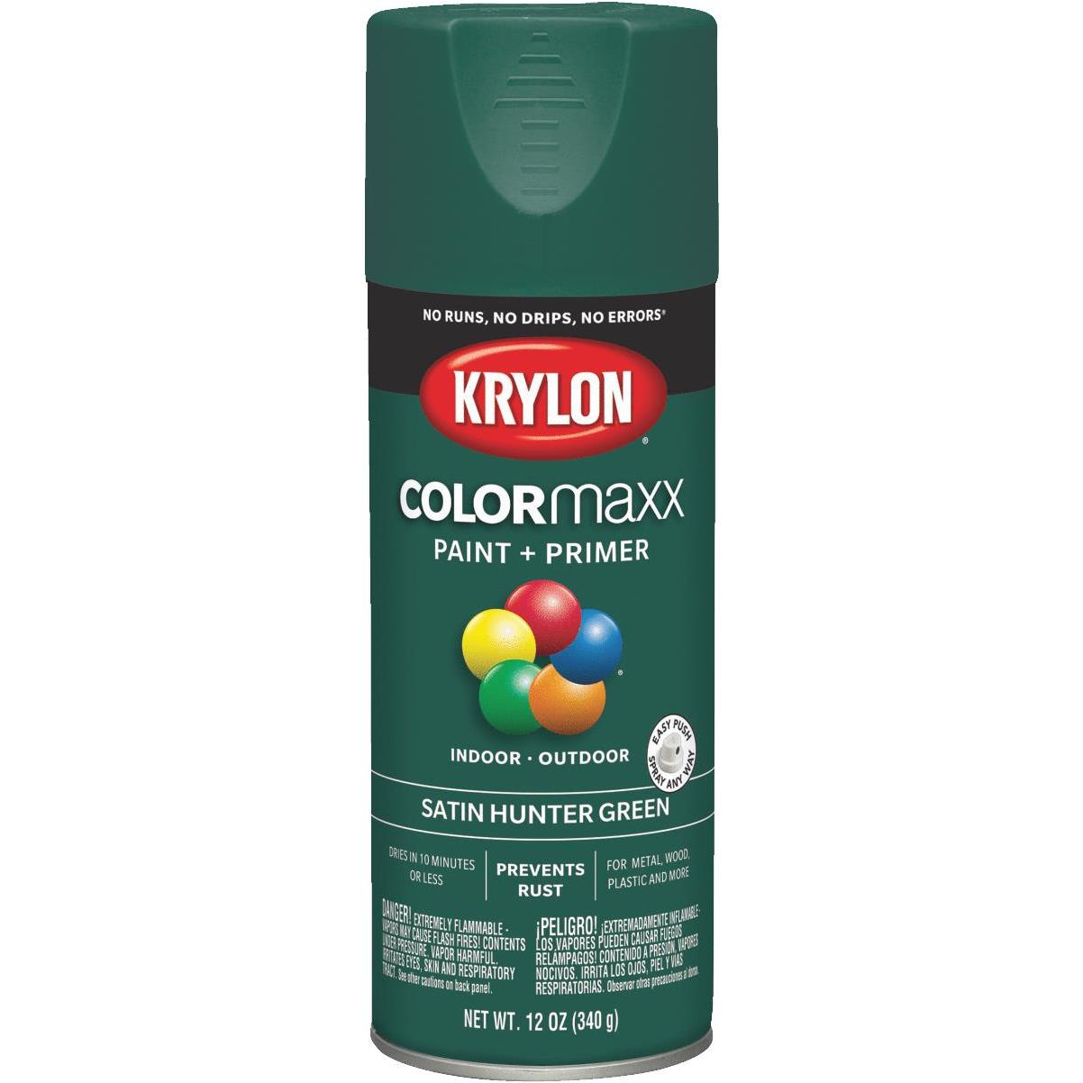 Krylon ColorMaxx 12 Oz. Satin Spray Paint, Hunter Green Elitsac, Inc.