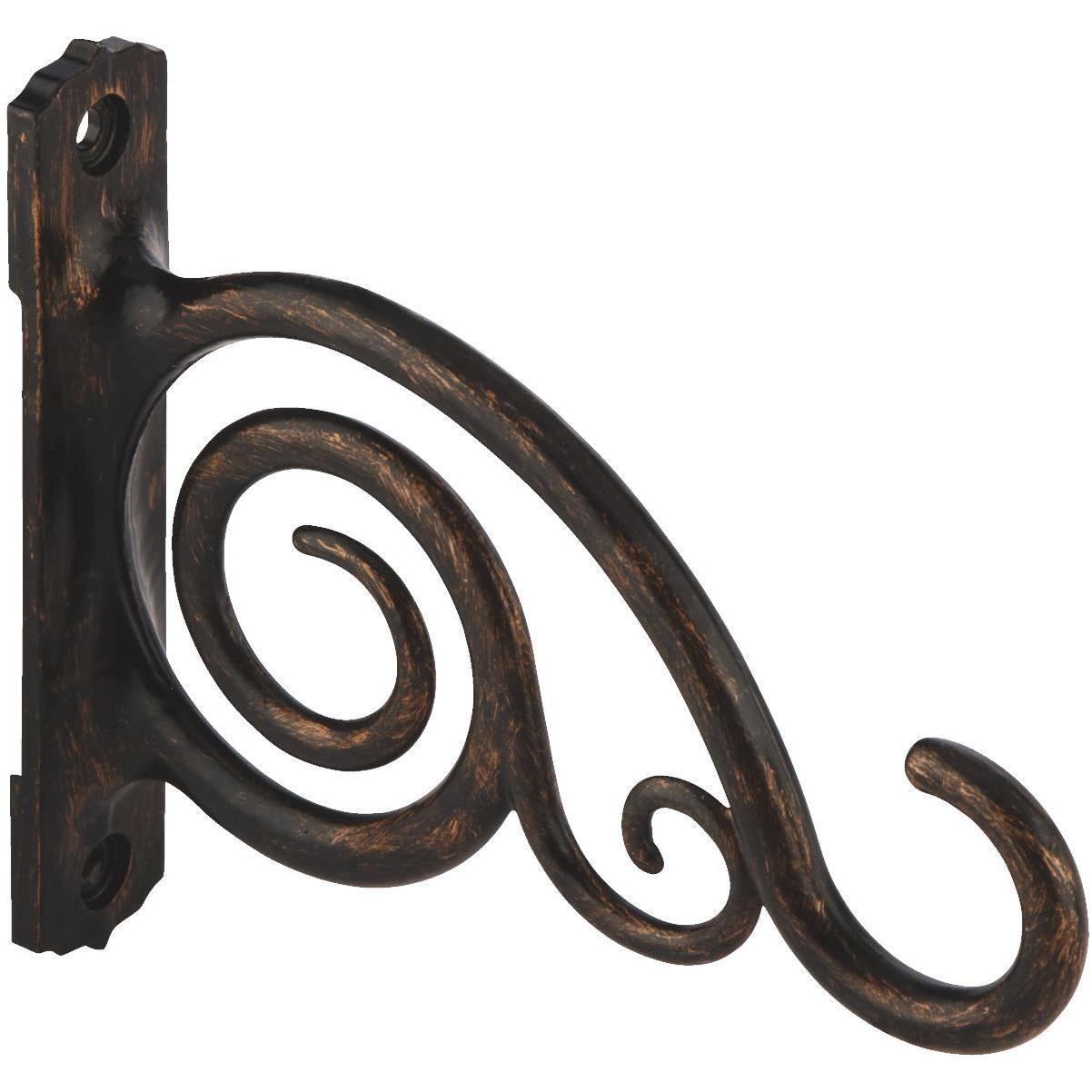 Panacea Forged & Straight Wall Plant Hook/Bracket For Hanging Basket  Planters, 15-in, Black