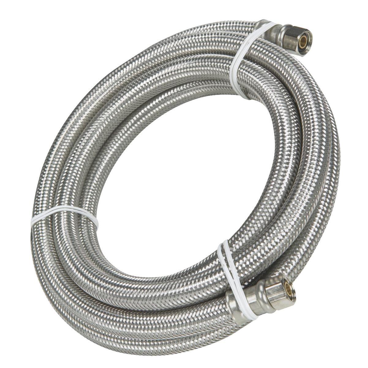 Ice Maker 25 ft Braided Stainless Steel Water Connector 1/4 x 1/4 Compression