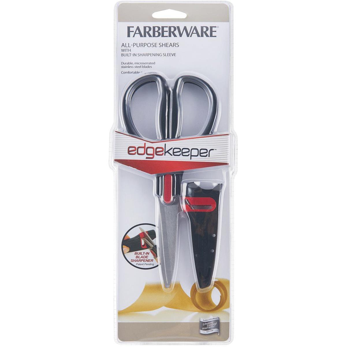 Farberware 8.5 In. All-Purpose Black Shears with Edgekeeper Sheath