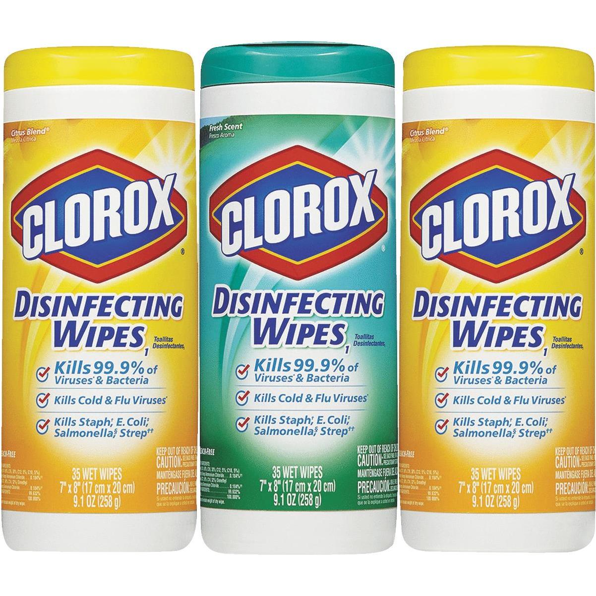 Clorox Crisp Lemon Disinfecting Cleaning Wipes Tub (75-Count)