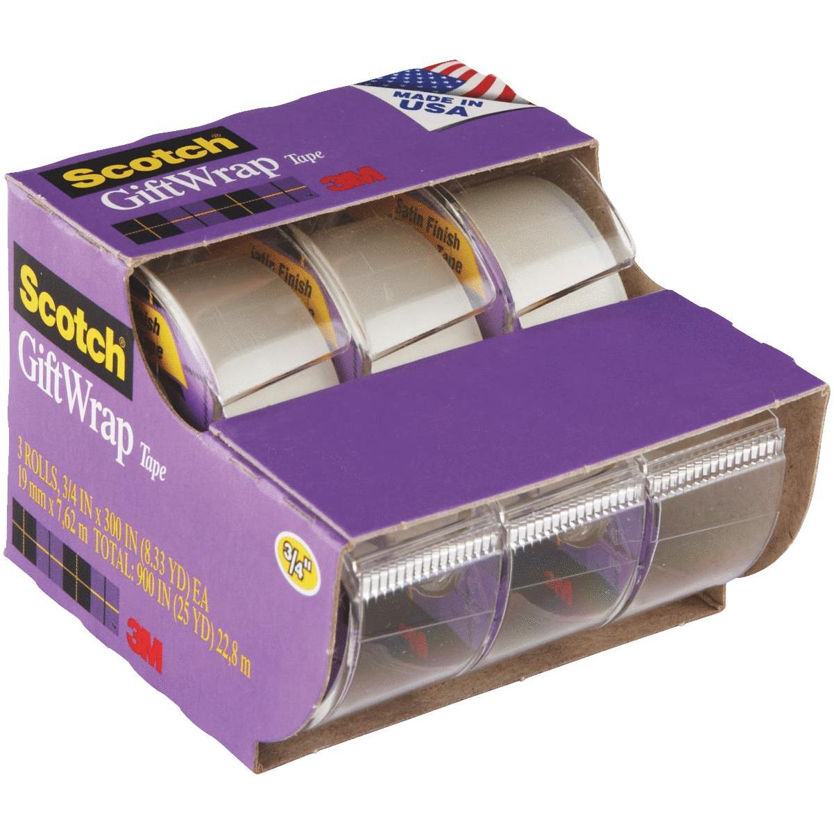 Scotch GiftWrap Tape, 3/4 In. x 300 In. (3-Pack)