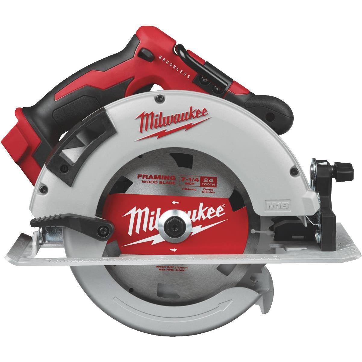 Milwaukee M18 18 Volt Lithium-Ion Brushless 7-1/4 In. Cordless Circular Saw  (Tool Only) Hammer  Wikan