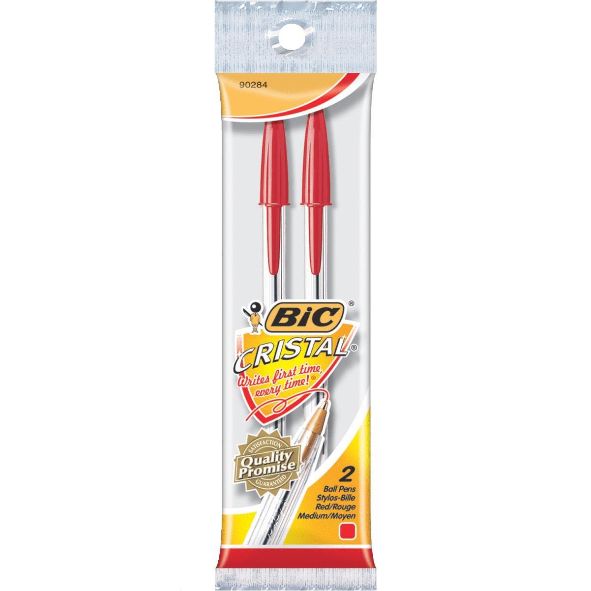 Zeeanemoon dok nul Bic Cristal Medium Point Red Ball Pen (2-Pack) | Hills Flat Lumber