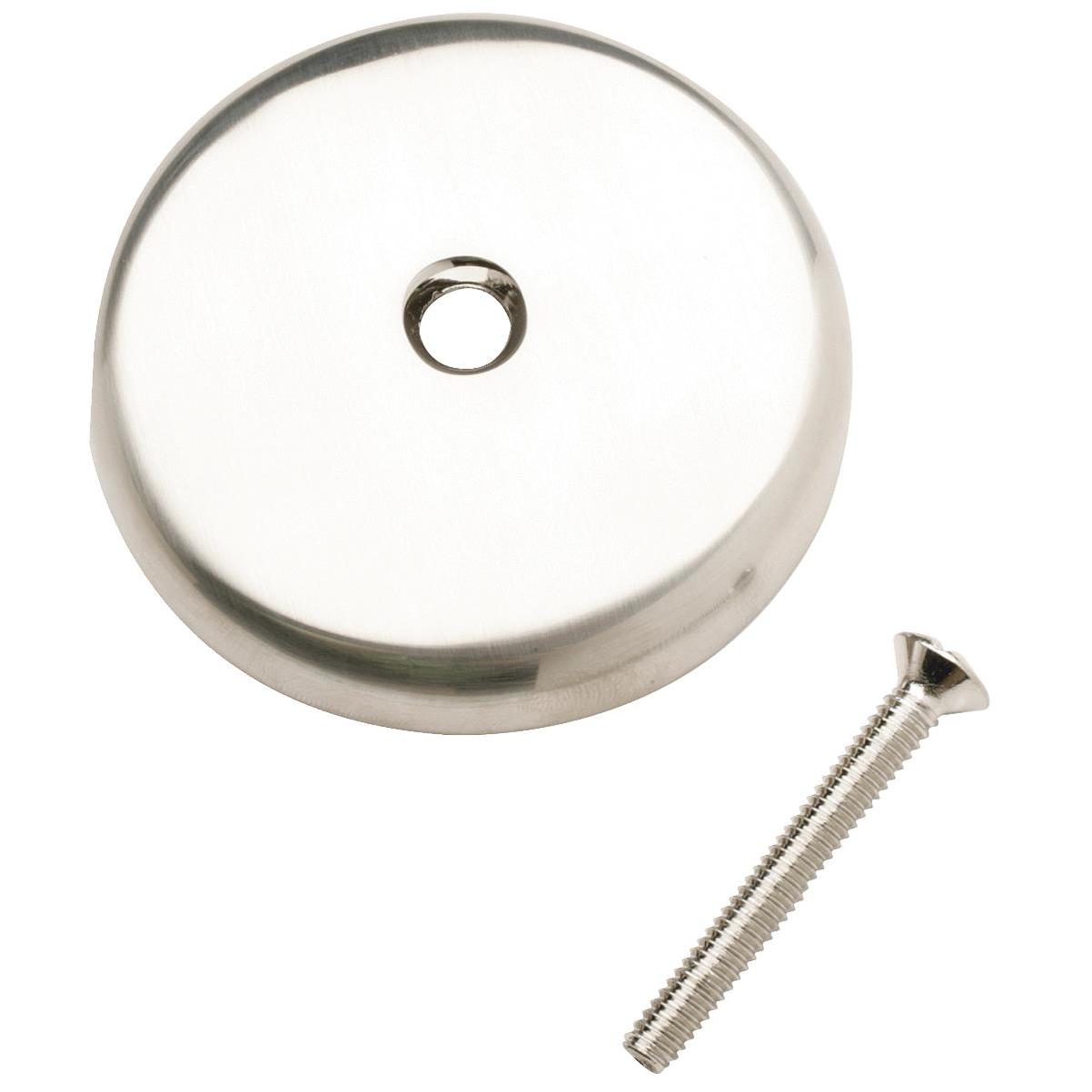 Keeney Brushed Nickel Bathtub Strainer with Screw in the Bathtub