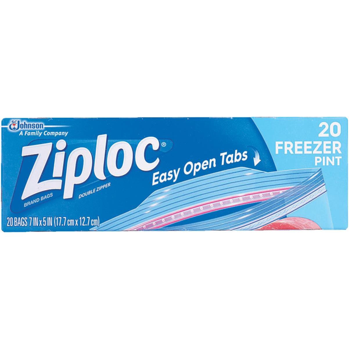 Ziploc Freezer Bags, Pint Size - 20 Ct - 2 Pk