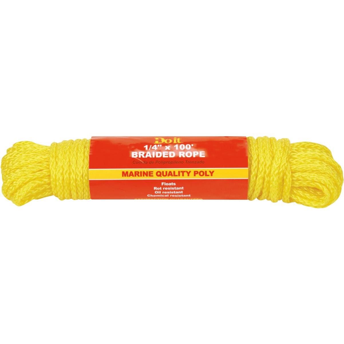 Do it Best 3/8 In. x 75 Ft. Yellow Braided Polypropylene Packaged Rope