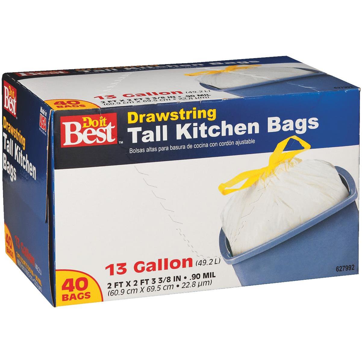 Do it Best 13 Gal. Tall Kitchen White Trash Bag (80-Count