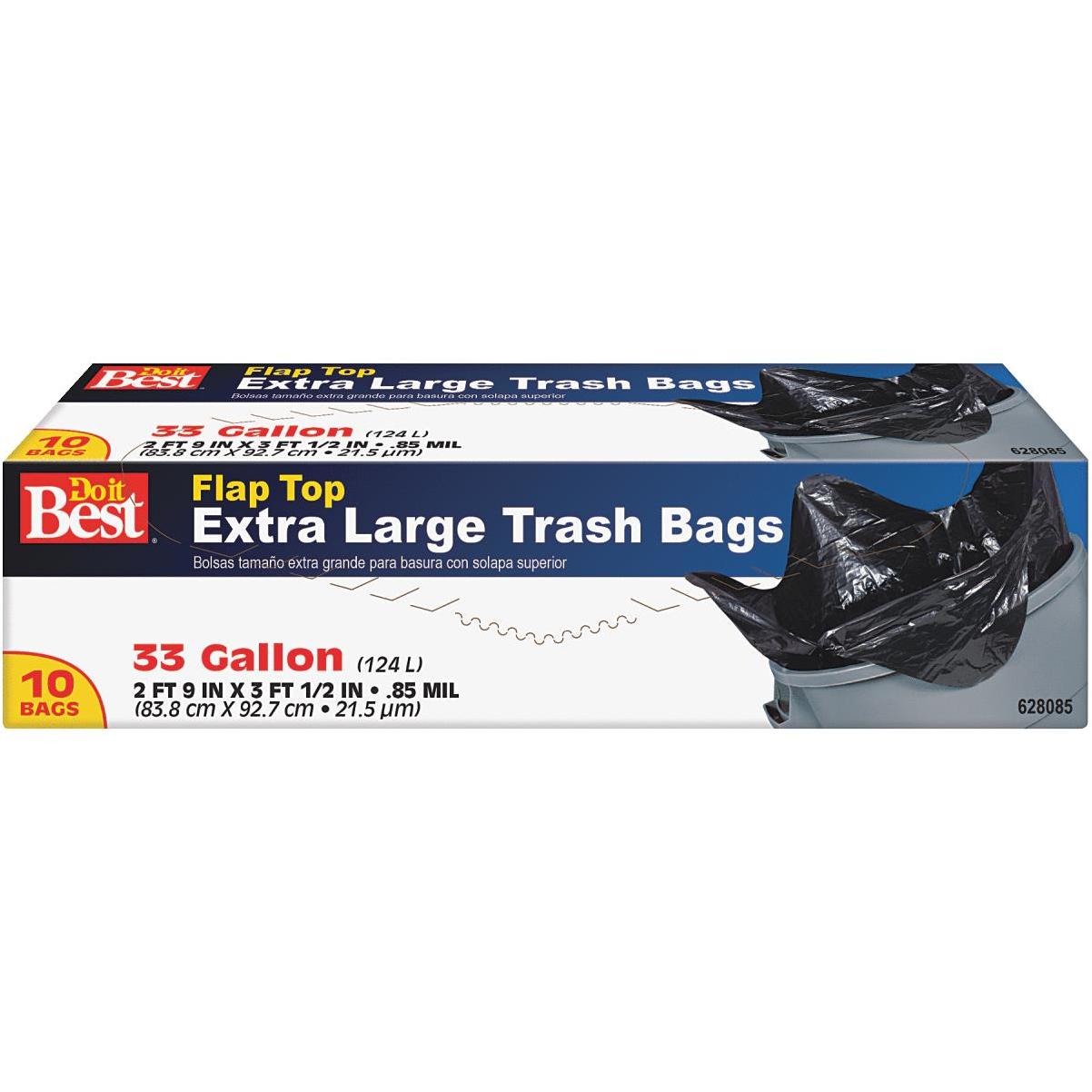 Do it Best 33 Gal. Extra Large Black Trash Bag (10-Count)