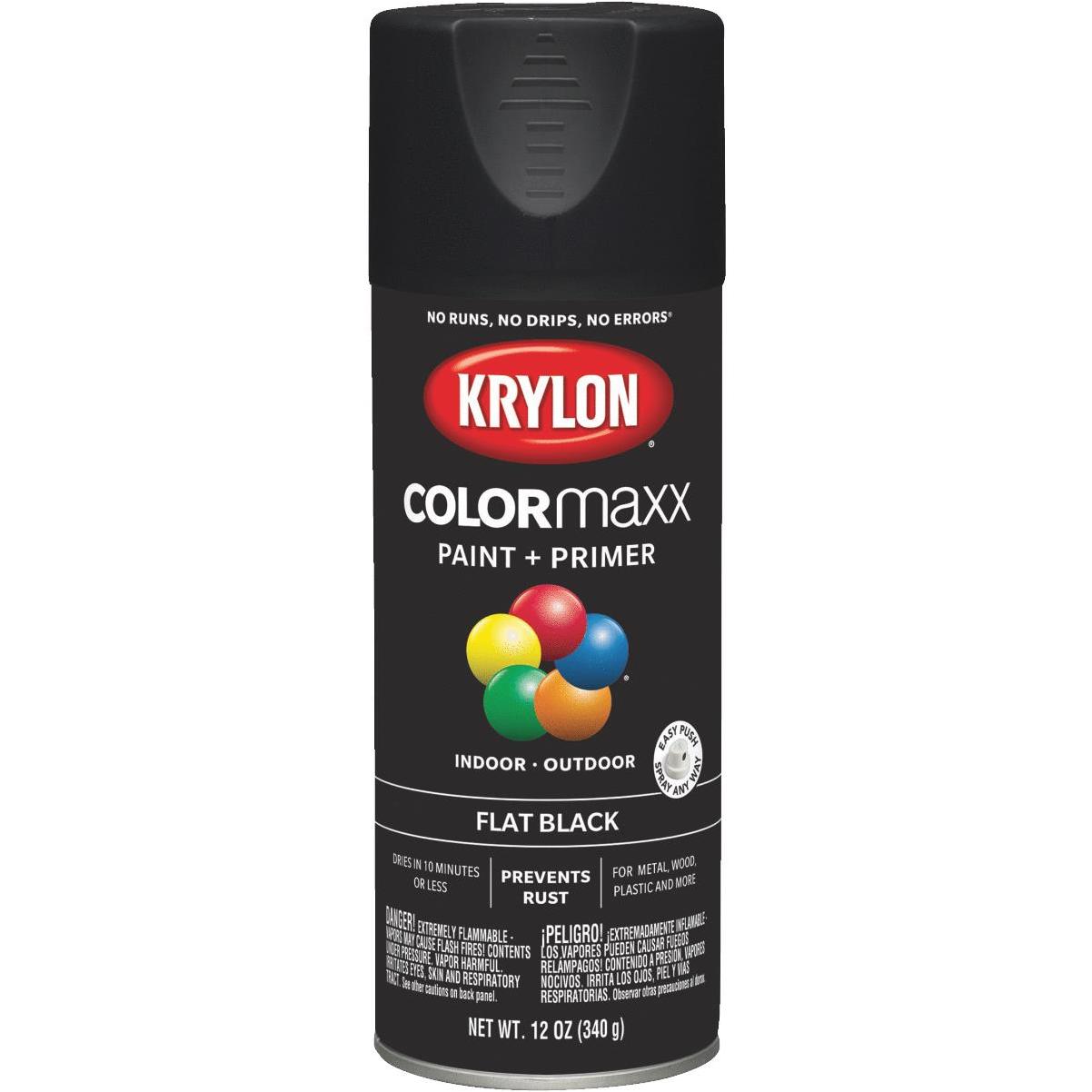 Krylon ColorMaxx 12 Oz. Flat Spray Paint, Black