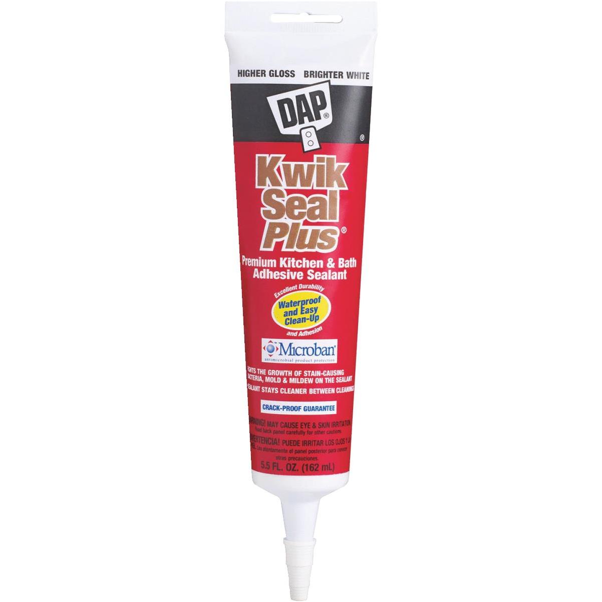 DAP Kwik Seal Plus 5.5 Oz. Brighter White Premium Kitchen & Bath Adhesive Sealant Elitsac, Inc.