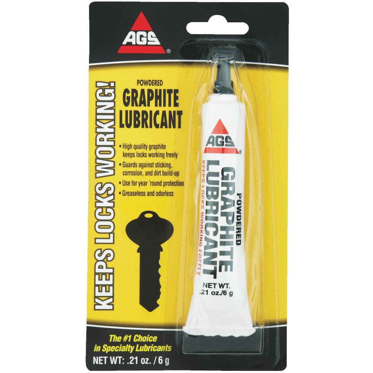 AGS Powdered Graphite Lubricant - Keeps Locks Working Freely 1.13 oz (2  Pack)