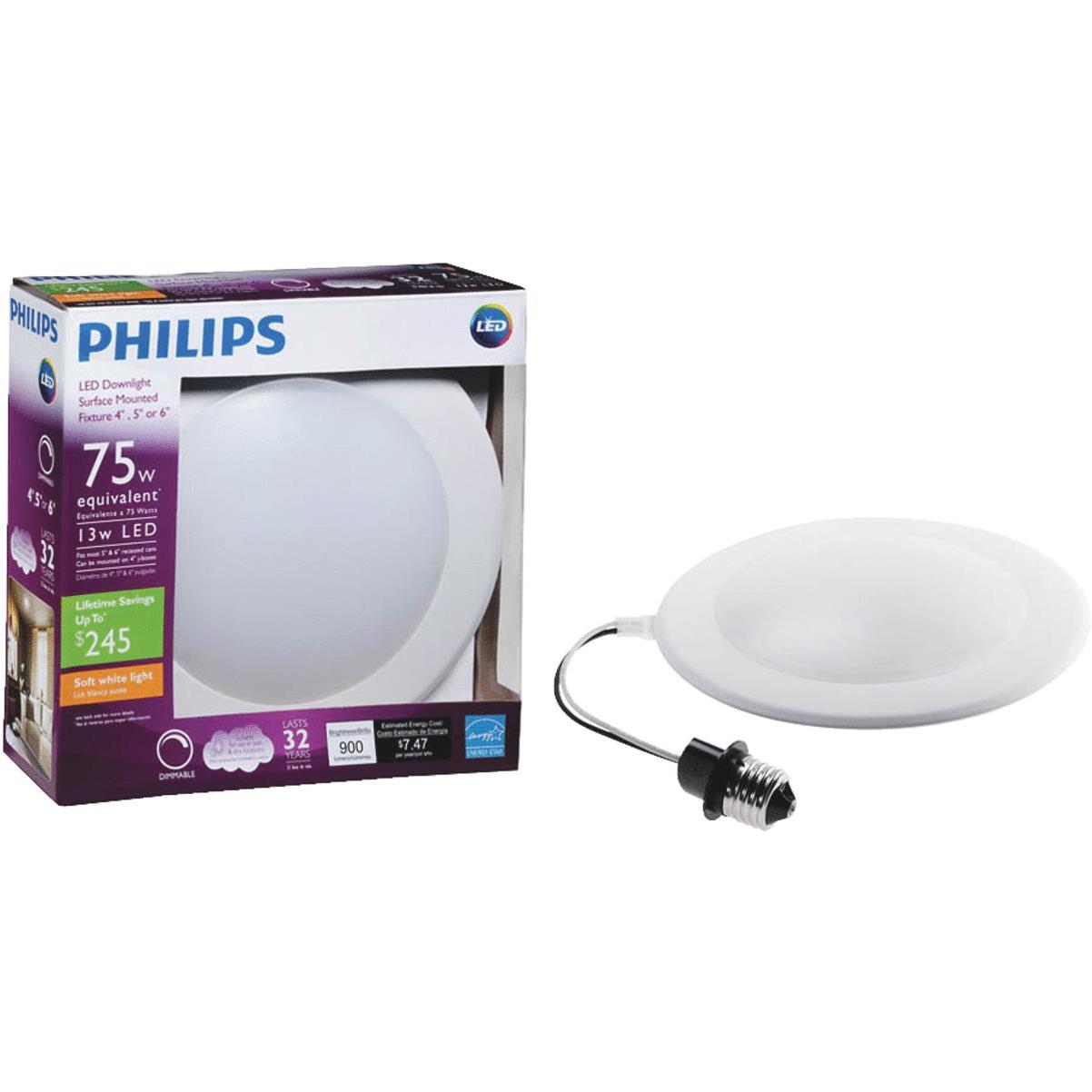 Philips 8 In. Retrofit Non-IC Rated White LED Surface Mount Recessed Light Kit