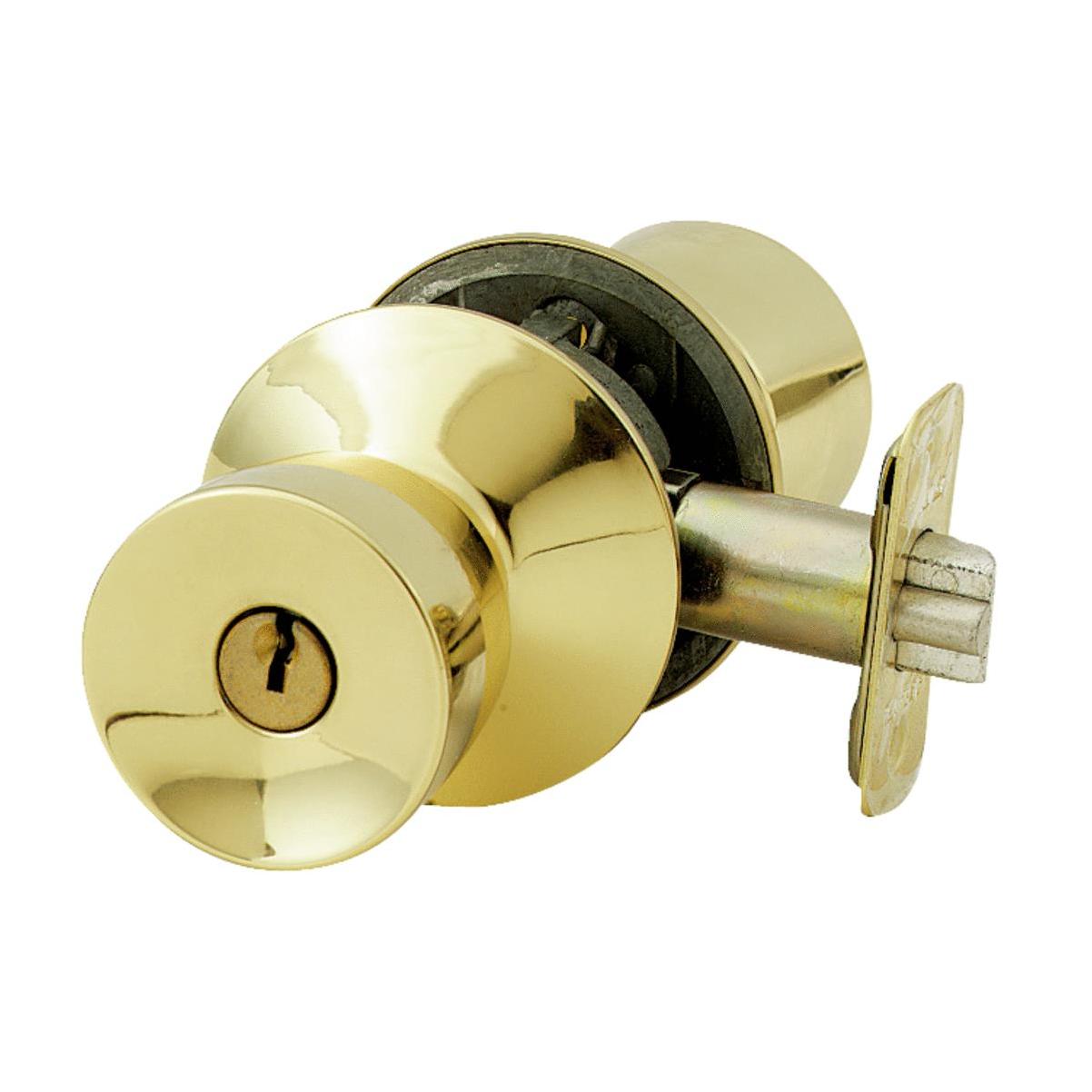 Schlage Flair Bright Brass Exterior Keyed Entry Door Handle in the Door  Handles department at