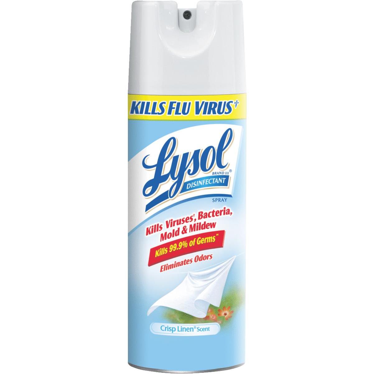 LYSOL® Disinfectant Spray, Crisp Linen Scent, 12.5 Oz. Aerosol Spray,  12/Carton