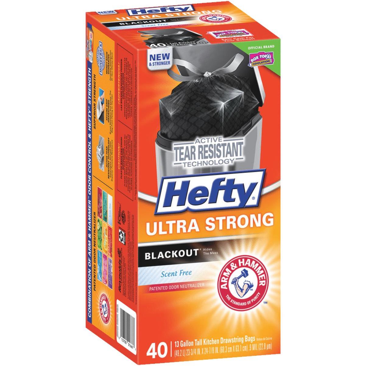 Hefty BlackOut 13 Gal. Tall Kitchen Black Trash Bag (40-Count