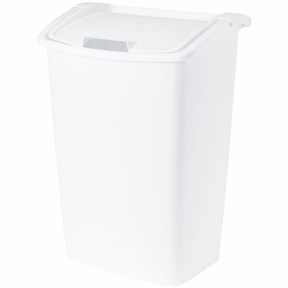 Rubbermaid 13-Gallons White Plastic Kitchen Trash Can with Lid