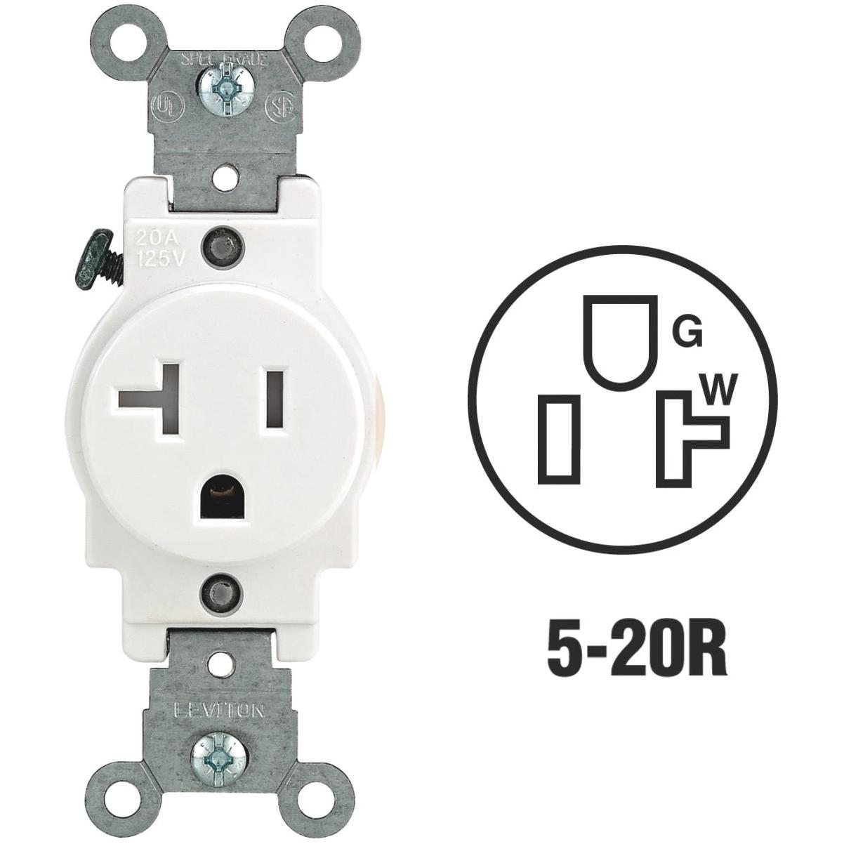 Leviton Single Gang Duplex Horizontal Commercial Grade