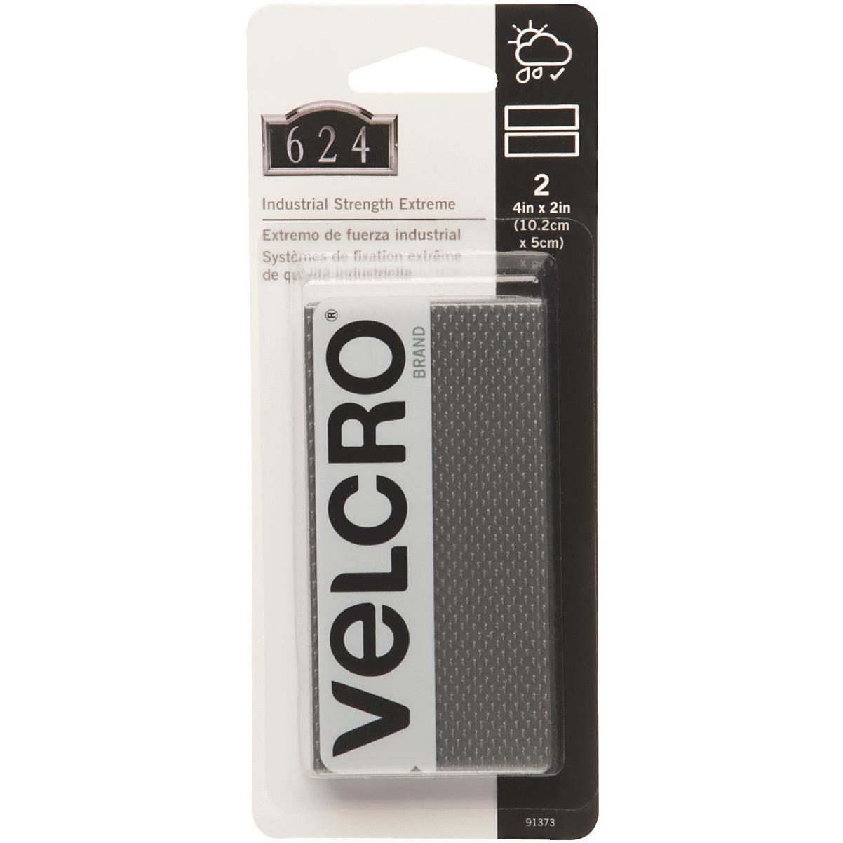 VELCRO Brand 3/4 In. x 3-1/2 In. Black Sticky Back Hook & Loop Strips (4  Ct.)