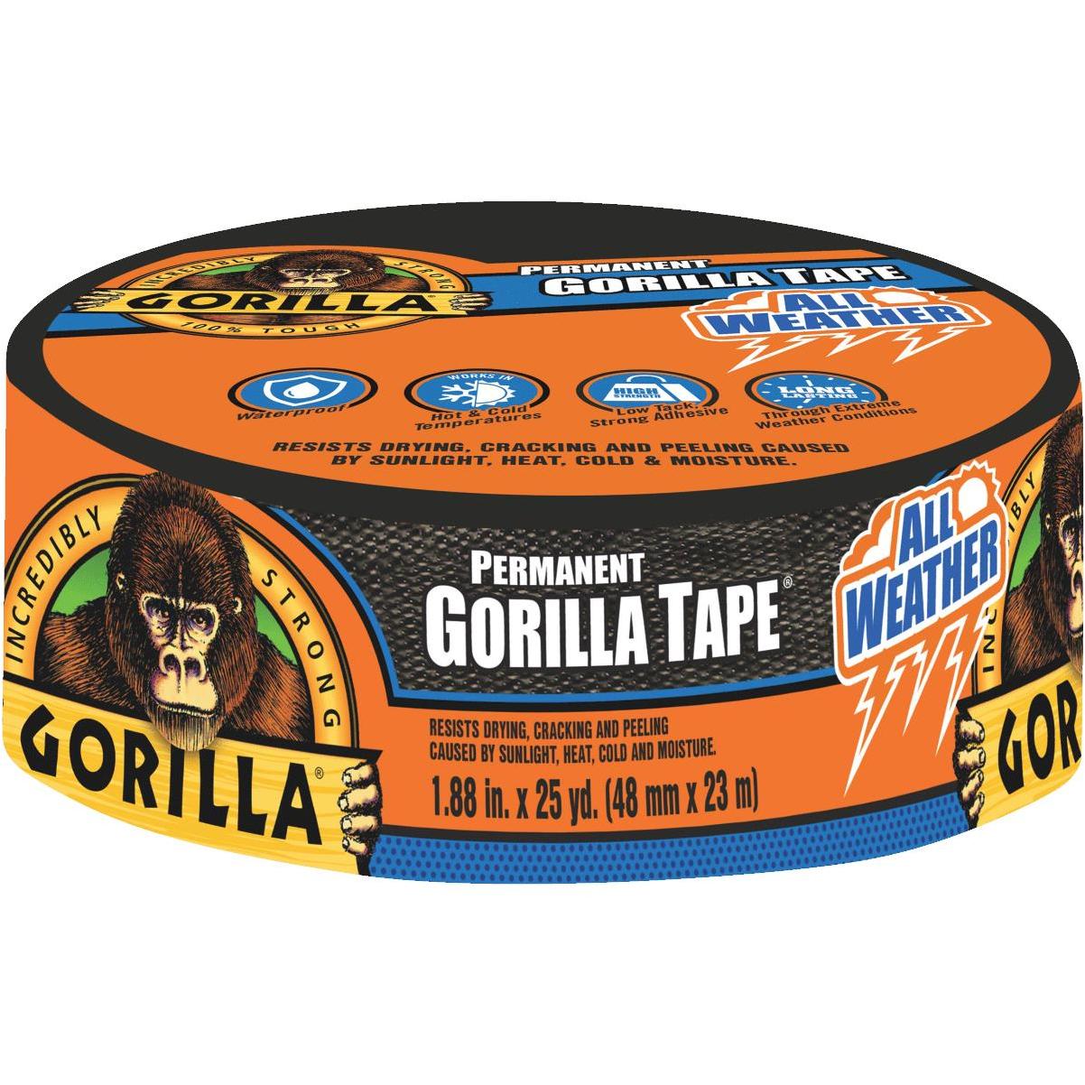 Gorilla Tough & Wide Duct Tape, 2.88 x 25 yd, White, (Pack of 1)