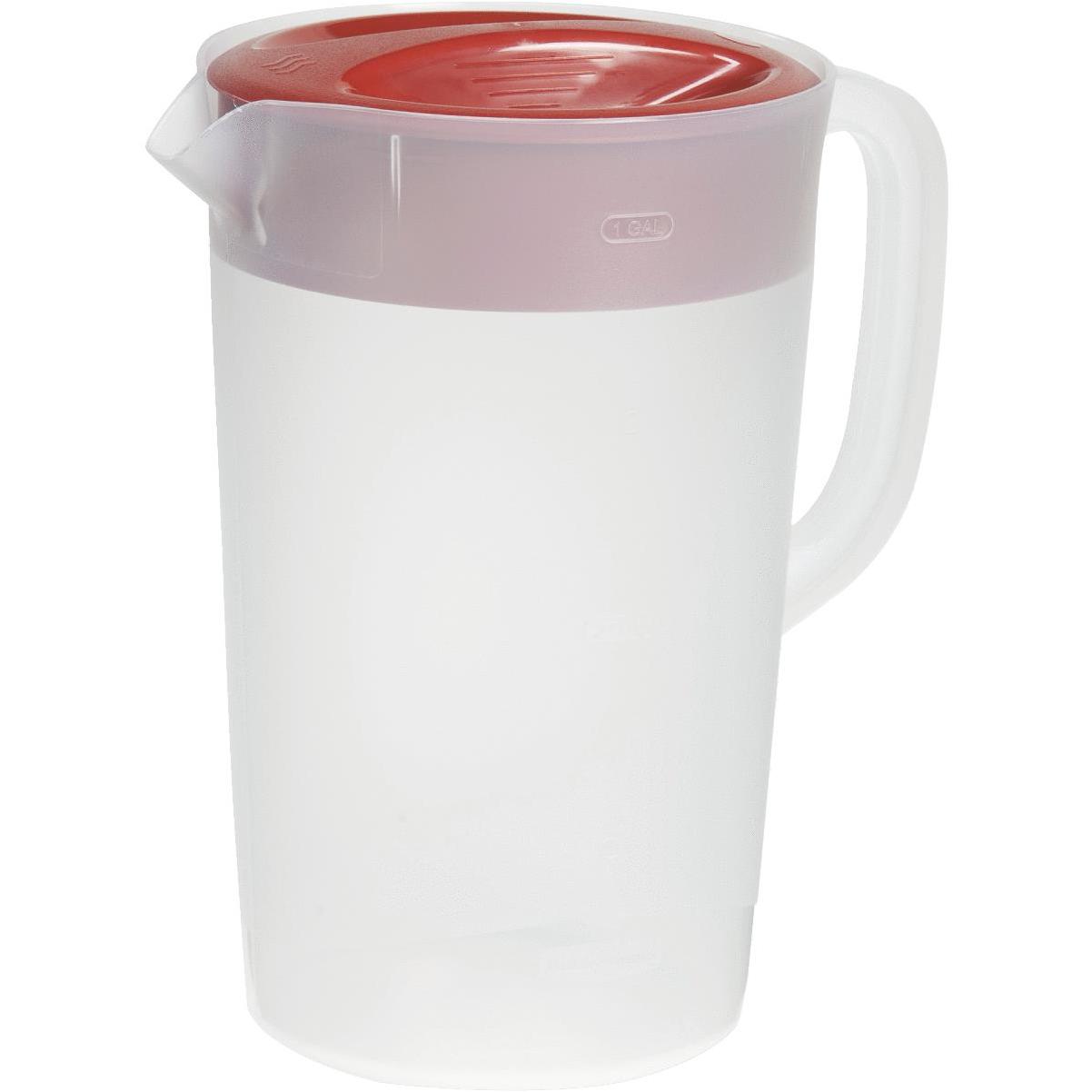 Rubbermaid 1 Gal. Simply Pour Plastic Pitcher with Multi-Function Lid