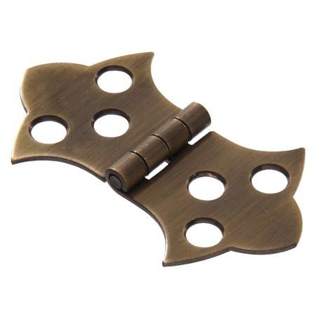 The Hillman Group 851591 1-11/16 x 3-1/16-Inch Solid Brass Decorative Hinge, Antique, Brass Finish