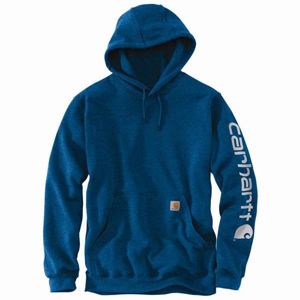 Carhartt Men s Midweight Signature Sleeve Logo Hooded Sweatshirt