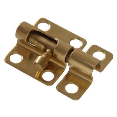 2' Solid Brass Mini Barrel Bolt - Bright Brass Finish 1-Pack Hillman Doorknobs