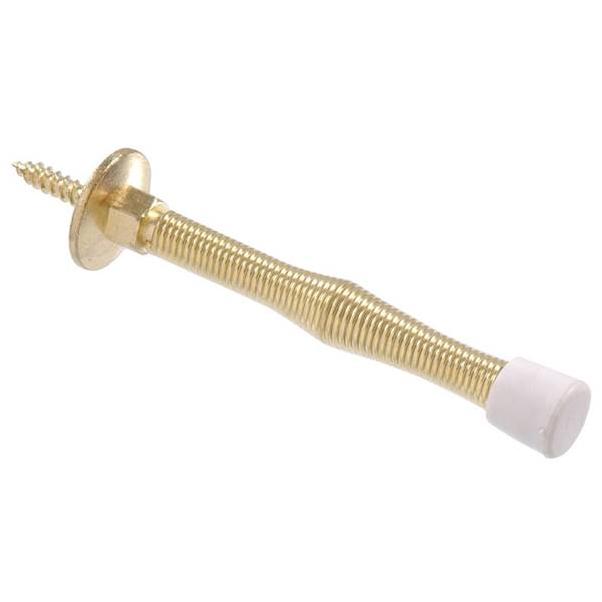 3 Utility Spring Door Stop- Brass Finish 2Pk Hillman Doorstops 852090
