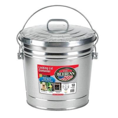 Behrens 10 Gal.  Galvanized Locking Lid Trash Can with Lid