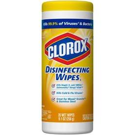 Clorox Crisp Lemon Disinfecting Cleaning Wipes Tub (75-Count