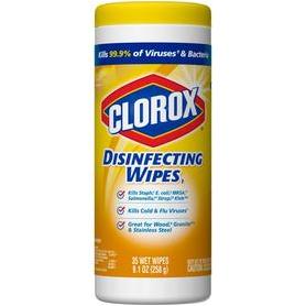 Clorox Crisp Lemon Disinfecting Cleaning Wipes Tub (75-Count)