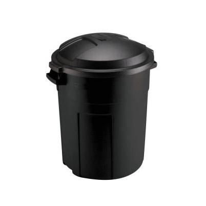 Rubbermaid ROUGHNECK 20 Gal. Plastic Round Trash Can, BLACK W/ LID