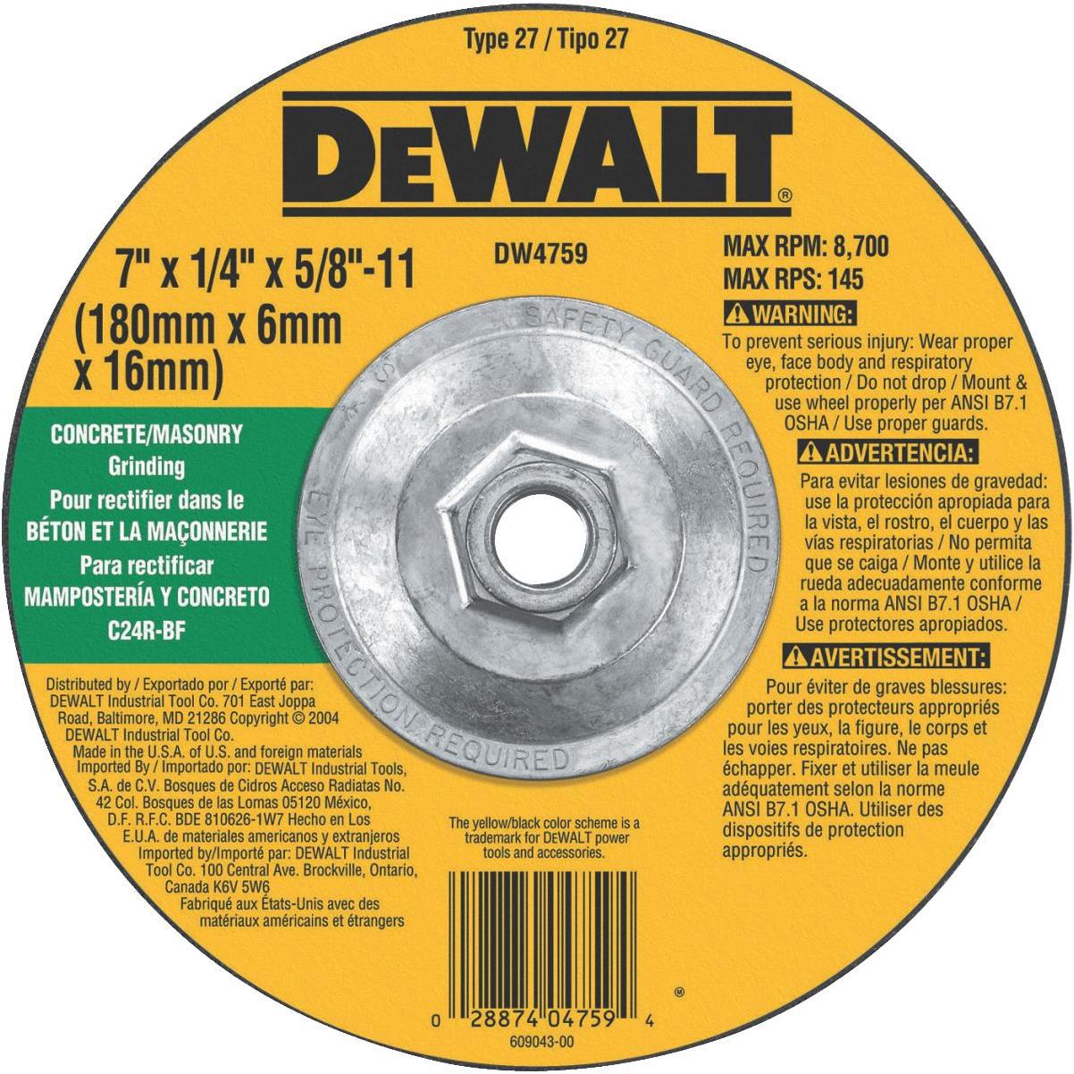Gator Blade Type 27 7 In. x 1/4 In. x 5/8 In.-11 Masonry Cut-Off Wheel